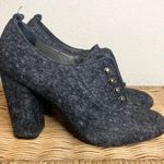 Theory Gray Wool Oxford Victorian Lace Up Heel Size 38.5 Photo 6
