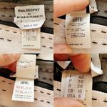 PHILOSOPHY ALBERTA FERRERI Pencil Skirt Bone Black Silk Trim Italy 42 US 6 EUC White Photo 4