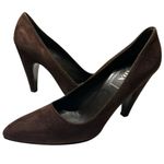 Prada  chocolate brown suede pumps size 38/7.5 leather sole 4” heels Photo 0