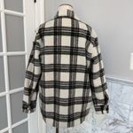 BLANK NYC Outsider Plaid Felt Fleece Shaket Oversized Wool Cozy Jacket Small Photo 1