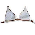 PINK - Victoria's Secret Victoria's Secret‎ White Brown Halter Push Up Bikini Swim Bra Top sz Small Photo 3
