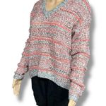 Aeropostale Womens Knit Sweater Pullover Slouch Striped Stretchy Pink Orange Lrg Photo 4