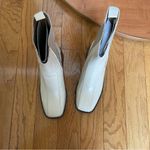 Sam Edelman Dasha Square-Toe Leather Chelsea Boots Cream Ivory US 8.5 Photo 8