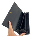 Gucci GG Marmont Gold Logo Black Pebbled Textured Leather Continental Wallet Photo 4