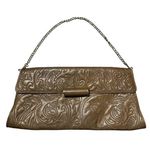 BCBGMAXAZRIA  Brown Embossed Clutch on Chain Photo 0