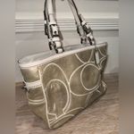 Coach Vintage Metallic Gold & White Goat Suede And Leather Tote Bag Purse #9371 Photo 2