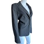 Ann Taylor sport coat 12 black pinstripe blazer lightweight classic jacket Photo 5
