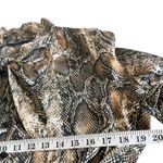 ZARA  Brown Snakeskin Animal Print Long Sleeve Button Front Tie Neck Midi Dress L Photo 5