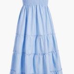 Hill House Ellie Nap Dress Women’s Large Light Blue Glitter Check Ruffle Sleeves Photo 0