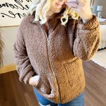 Brown Sherpa Jacket Size L Photo 0