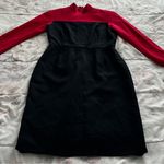Bloomingdales Bloomingdale’s vintage 100% wool red & black high neck lined midi dress, size 6 Photo 0