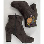 Y2K Carlos Santana Reva Floral Embroidered Ankle Boots Womens size 11M Gray Photo 4