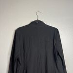 Eileen Fisher  Black Collarless Crepe Jacket Blazer Size M One Button Travel Photo 6