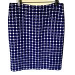 Talbots  ~ PETITE | Blue & Black Polka Dot design | zipper back | Dress skirt Photo 0