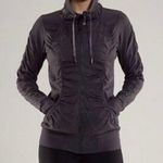 Lululemon Cool Down Jacket 6 Womens Gray Full Zip Rouched Reversible Photo 0