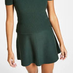 Bar III Ribbed Flounce Skirt Green Women’s XS Photo 0