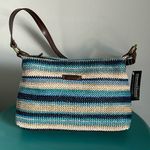 New Connections Woven Striped Ocean Blues Shoulder Bag Purse Photo 0