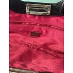 VTG Maxx New York Clutch Purse Leather Metal Buckle Closure Front Zip Black Photo 3