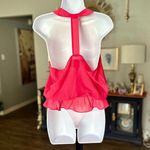 Rory Beca Brand Dark Pink Plunge Neckline Backless w/Embroidered Pattern Photo 1