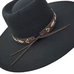 Frye  Faux Leather Felt Southwestern Fedora Black $145 Retail NWT Photo 9