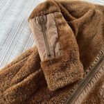Brown Fuzzy Cognac Zip Up Teddy Jacket Small Unbranded Pockets‎ Casual Warm Fall Photo 1