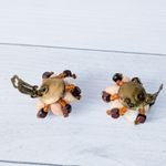 Vintage Clip On Earrings Dusky Pink & Brown Tones Western Germany Photo 5