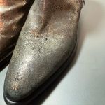 GIANLUCA TOMBOLINI Silver Metallic Leather Fringe Ankle Boots Size 9.5 Photo 2