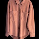 Blu Pepper Oversized Button-Up Ribbed Shirt in Pale Rust Photo 6