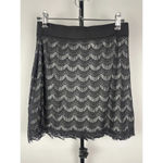Free People Vintage Free People Black Lace Gatsby Elastic Waist Pull On Mini Skirt Size XS Photo 1
