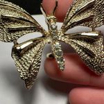 Vintage Rhinestone Butterfly Insect Signed Gerry’s Gold Tone Brooch Pin Photo 4