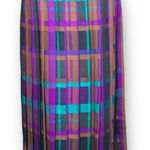 Dior Christian 80s Purple Plaid Wool Pleated Maxi Skirt Holiday Longline Classic Photo 0