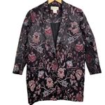 Jessica McClintock Jessica McClintock Black Floral Brocade Blazer Jacket Size 8 Photo 1