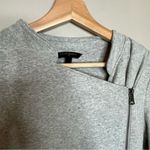 Banana Republic Asymmetrical Grey Long Sleeve Zip Fleece Jacket Size Large Photo 3