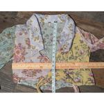 Free People  M Patchwork Floral Print Tie Front Blouse Photo 2
