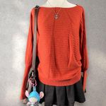 Belldini Dolman Sleeve Textured Sweater Top Women’s M Orange Knit Soft Viscose Size M Photo 0
