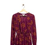 Chelsea28 Chiffon Ling Sleeve Floral Maxi Dress Burgundy Size XS Boho Beach Cute Photo 5