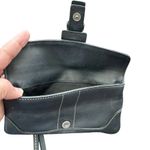 Coach Black Leather Wristlet Clutch Purse 7”x4” Photo 2