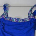 Gabar Swimsuit One Piece Cobalt Blue Metallic Retro Look Women Med Made in USA Photo 6