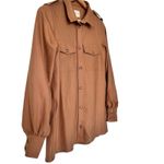 Sézane SEZANE wool blend brown button down shirt capsule minimalist luxury NWOT 34 US 2 Photo 8