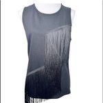 Robert Rodriguez Robert Rodriquez Sleeveless Fringed Black Top M Photo 5