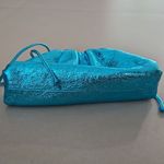 Bottega Veneta Bottega VenetaMetallic Crushed Calfskin The Mini Pouch Sky Blue Photo 2