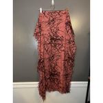Nordstrom Collection Scarf Womens One Size Pink Cashmere Silk Abstract Fringe Photo 3