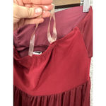 Vintage Y2K Babydoll Top Womens Small Burgundy Studded Sheer‎ Chiffon Fairy Boho Red Photo 6