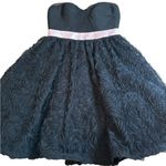Adrianna Papell Adrianna Papel Evening Strapless Dress Rossette Tulle Black Party HOCO Size 2 Photo 2