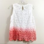 Moon Crochet Overlay Sleeveless Ombre Top Pink Size L Photo 4