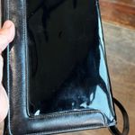 VTG Black Patent Leather Clutch Shoulder Bag 70s 80s Accordion Purse Photo 7