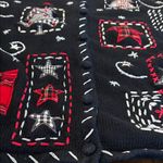 Erika  Black & Red Patterned Woman’s Holiday Sweater Size M Photo 4