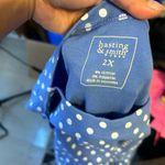 Hasting & Smith  Blue Polka Dot Cuff Sleeve Top Photo 2