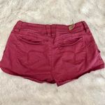Ymi Wanna Betta Butt Maroon Burgundy Twill Butt Lift Short Shorts Size 7 Photo 5