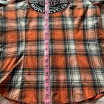 Harley Davidson Women's Plaid Button Up Back Embroidered Logo Shirt Size Large Photo 8